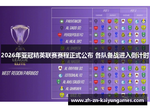 2026年亚冠精英联赛赛程正式公布 各队备战进入倒计时